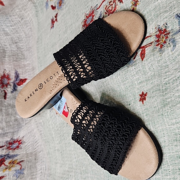 Karen Scott Shoes - Karen Scott ELSAA KNIT Wedge/Sandals KNIT Detail Size 7.5M NWOT